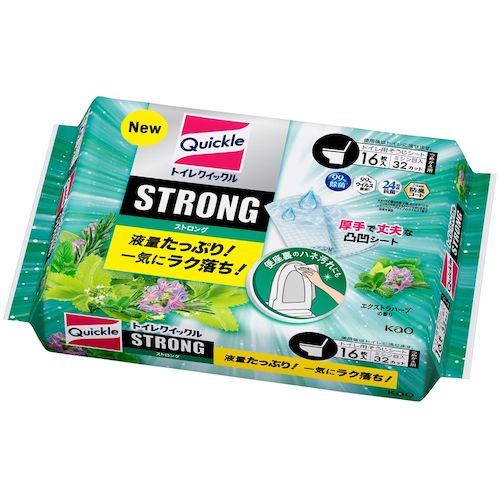 トラスコ中山 Kao トイレクイックル ストロング エクストラハーブの香り つめかえ用 16枚 535-9274  (ご注文単位1個) 【直送品】