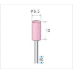 トラスコ中山 ナカニシ 軸付砥石(1Pk(袋)＝10本)粒度80 ピンク 円筒 外径6.5mm（ご注文単位1パック）【直送品】