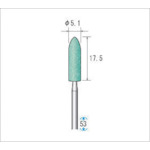 トラスコ中山 ナカニシ 軸付砥石(1Pk(袋)＝10本)粒度#150 グリーン 砲弾 φ5.1（ご注文単位1パック）【直送品】