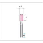 トラスコ中山 ナカニシ 軸付砥石(1Pk(袋)＝10本入)粒度#80 ピンク 円筒 外径5mm（ご注文単位1パック）【直送品】