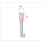 トラスコ中山 ナカニシ 軸付砥石(1Pk(袋)＝10本入)粒度#80 ピンク 円筒 外径6mm（ご注文単位1パック）【直送品】