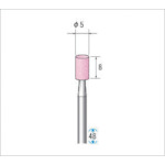 トラスコ中山 ナカニシ 軸付砥石(1Pk(袋)＝10本入)粒度100 ピンク 円筒 外径5mm（ご注文単位1パック）【直送品】