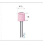 トラスコ中山 ナカニシ 軸付砥石(1Pk(袋)＝10本)粒度100 ピンク 円筒 外径10mm（ご注文単位1パック）【直送品】