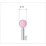 トラスコ中山 ナカニシ 軸付砥石(1Pk(袋)＝10本入)粒度#80 ピンク 球 外径10mm（ご注文単位1パック）【直送品】