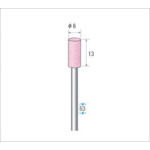 トラスコ中山 ナカニシ 軸付砥石(1Pk(袋)＝10本)粒度#120 ピンク 円筒 外径6mm（ご注文単位1パック）【直送品】