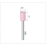 トラスコ中山 ナカニシ 軸付砥石(1Pk(袋)＝10本)粒度#120 ピンク 円筒 外径8mm（ご注文単位1パック）【直送品】