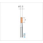 トラスコ中山 ナカニシ 軸付砥石(1Pk(袋)＝10本)粒度#100 レッド 円筒 外径2.5mm（ご注文単位1パック）【直送品】