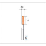 トラスコ中山 ナカニシ 軸付砥石(1Pk(袋)＝10本入)粒度#80 レッド 円筒 外径3mm　476-5834（ご注文単位1パック）【直送品】