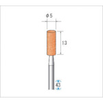 トラスコ中山 ナカニシ 軸付砥石(1Pk(袋)＝10本入)粒度#60 レッド 円筒 外径5mm（ご注文単位1パック）【直送品】