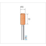 トラスコ中山 ナカニシ 軸付砥石(1Pk(袋)＝10本入)粒度#60 レッド 円筒 外径6mm（ご注文単位1パック）【直送品】