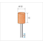 トラスコ中山 ナカニシ 軸付砥石(1Pk(袋)＝10本)粒度#60 レッド 円筒 外径10mm（ご注文単位1パック）【直送品】