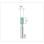 トラスコ中山 ナカニシ 軸付砥石(1Pk(袋)＝10本)粒度100 グリーン 円筒 外径4mm（ご注文単位1パック）【直送品】