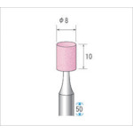 トラスコ中山 ナカニシ 軸付砥石(1Pk(袋)＝10本入)粒度100 ピンク 円筒 外径8mm（ご注文単位1パック）【直送品】