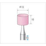 トラスコ中山 ナカニシ 軸付砥石(1Pk(袋)＝10本)粒度100 ピンク 円筒 外径13mm（ご注文単位1パック）【直送品】