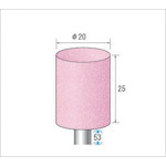 トラスコ中山 ナカニシ 軸付砥石(1Pk(袋)＝10本入)粒度60 ピンク 円筒 外径20mm（ご注文単位1パック）【直送品】