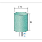 トラスコ中山 ナカニシ 軸付砥石(1Pk(袋)10本)粒度100 グリーン 円筒 外径20mm（ご注文単位1パック）【直送品】