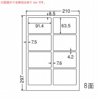 東洋印刷 マルチタイプラベル　普通紙タイプ A4版　8面付 CL2 1箱（ご注文単位1箱）【直送品】