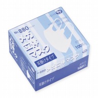 エブノ メガ立体マスク　耳掛け フリー 880　ホワイト 100枚/箱（ご注文単位30箱）【直送品】