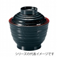 福井クラフト 乱引木目小吸椀　3.5寸　蓋親セット 黒　内朱 33100130 1個（ご注文単位1個）【直送品】