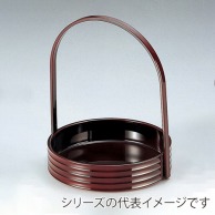 福井クラフト 6寸ロクロ目手提盛器 溜 51023540 1個（ご注文単位1個）【直送品】