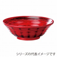 福井クラフト 超耐熱鉢　18cm　ラーメン鉢 赤に黒刷毛目 45023670 1個（ご注文単位1個）【直送品】