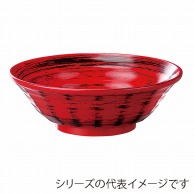 福井クラフト 超耐熱鉢　24cm　ラーメン鉢 赤に黒刷毛目 45023730 1個（ご注文単位1個）【直送品】