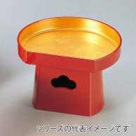 福井クラフト 三宝盛器　6寸半月 朱内金粉蒔き 51021735 1個（ご注文単位1個）【直送品】