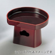 福井クラフト 三宝盛器　7寸半月 溜天朱 51021755 1個（ご注文単位1個）【直送品】