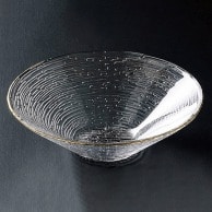 福井クラフト ガラス器　φ15.8cm　静波中鉢 透明／縁金 80115990 1個（ご注文単位1個）【直送品】