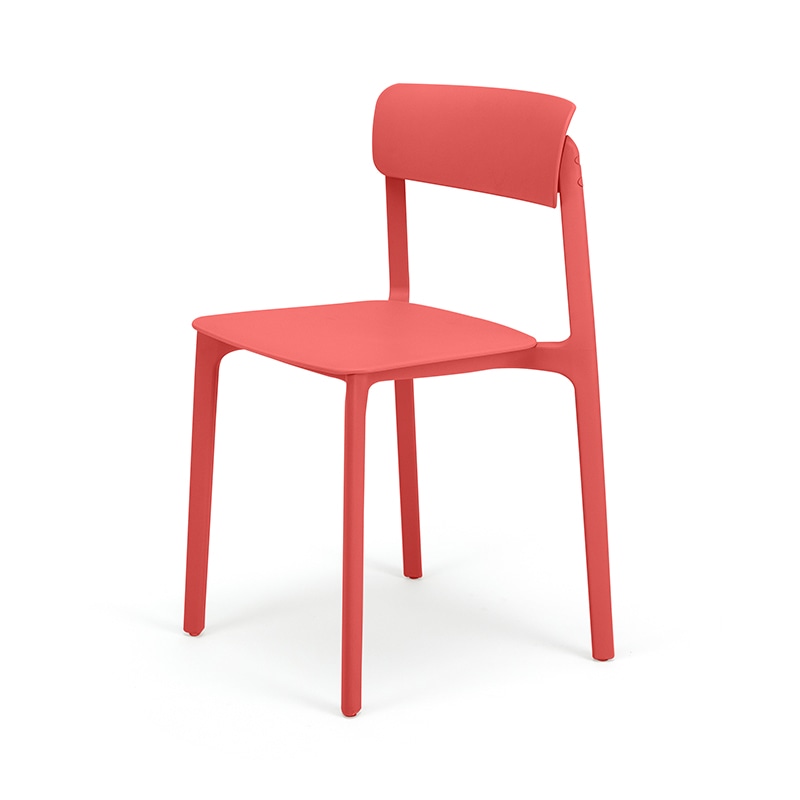 市場 オフィスチェア　Chair　04　pp 4脚セット　レッド OFC-3720RE 1セット（ご注文単位1セット）【直送品】