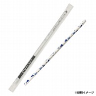 【オリジナル印刷】特注紙ストロー　本体青柄 外径6mmx196mm 外袋1色印刷　3000本 1箱