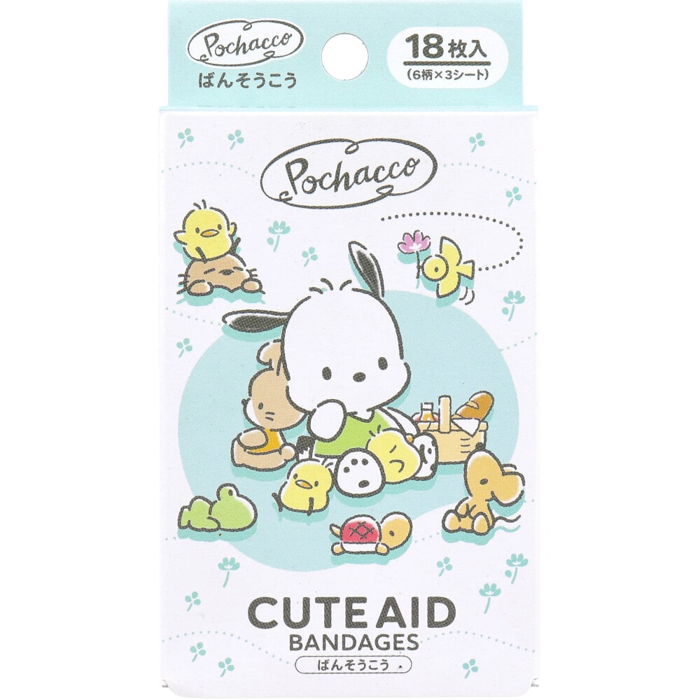 サンタン　キャラクターばんそうこう CUTE AID ポチャッコ 18枚入 1箱（ご注文単位1箱）【直送品】