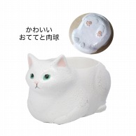 ケー・イー・アイ レジンポット　リトルレジンポット　くつろぎねこ 白ねこ 4988-WH 1個（ご注文単位4個）【直送品】