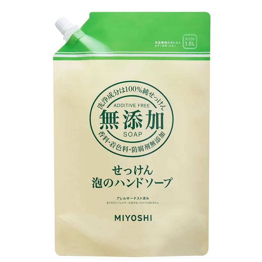 ミヨシ石鹸　無添加せっけん 泡のハンドソープ 詰替用 1L　1個（ご注文単位1個）【直送品】