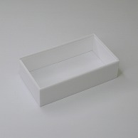 アクタ 弁当容器 ワン折重 縁 60×31(45) 白エンボス 50個/束（ご注文単位8束）【直送品】