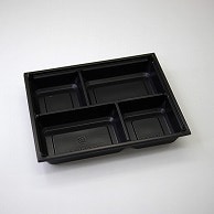 アクタ 弁当容器 ワン折重 底 76×60 J-4 黒 25枚/束（ご注文単位8束）【直送品】