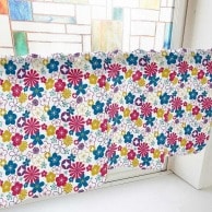 P・O・Pプロダクツ カフェカーテン W1000 41335　花　白 1枚（ご注文単位1枚）【直送品】