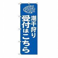 P・O・Pプロダクツ のぼり 潮干狩り受付はこちら　青 GNB-6718 1枚（ご注文単位1枚）【直送品】