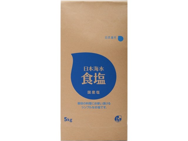 日本海水食塩5Kg※軽（ご注文単位4個）【直送品】