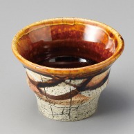 山万 飴釉刻紋反りミニカップ  12002-519 1個（ご注文単位1個）【直送品】