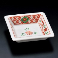 山万 赤絵万歴　四角鉢  15002-189 1個（ご注文単位1個）【直送品】