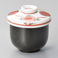 山万 黒結晶赤絵花鳥　小むし碗  16824-139 1個（ご注文単位1個）【直送品】