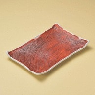 山万 朱巻粉引き角皿　大  18711-059 1個（ご注文単位1個）【直送品】