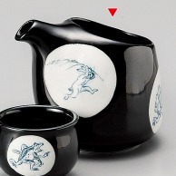 山万 鳥獣戯画　袋酒器ワイド　黒  35823-469 1個（ご注文単位1個）【直送品】