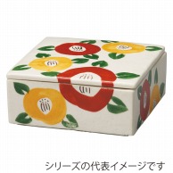 山万 赤絵　椿　蓋物　大  37401-579 1個（ご注文単位1個）【直送品】