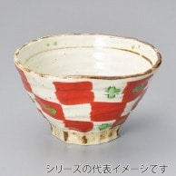 山万 赤絵　市松　5.5三ッ押丼  40002-109 1個（ご注文単位1個）【直送品】