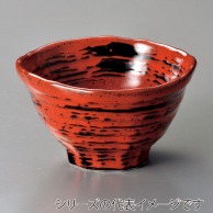 山万 赤天目流し　6.5三つ押丼  40010-029 1個（ご注文単位1個）【直送品】