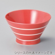 山万 有田焼　ボーダーくらわんか丼　赤  41810-739 1個（ご注文単位1個）【直送品】