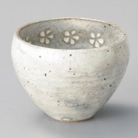 山万 粉引　花彫深口碗  42402-519 1個（ご注文単位1個）【直送品】