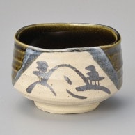 山万 織部　山水抹茶碗　化  43406-029 1個（ご注文単位1個）【直送品】